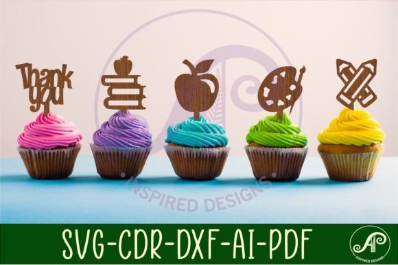 Download Teacher Cupcake Toppers, 8 Designs SVG - Designs Collection